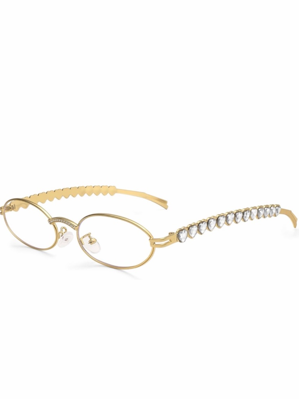 Gold Heart Rhinestone Sunglasses